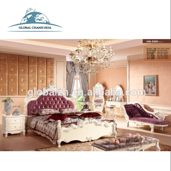 Best Price Luxury Fancy Bedroom Furniture Sets With Purple