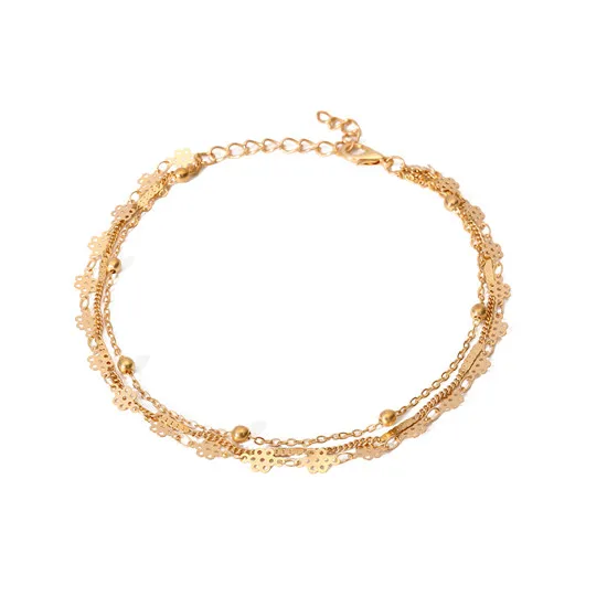 Copper Beads Women Hollow Simple Multi-layer Geometric Beach Layered Anklet, Silver.gold
Copper Beads Women Hollow Simple Multi-layer Geometric Beach Layered Anklet, Silver.gold