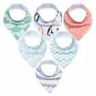 Unisex 6 Pack Organic Cotton baby burp cloths cotton baby bandana bibs