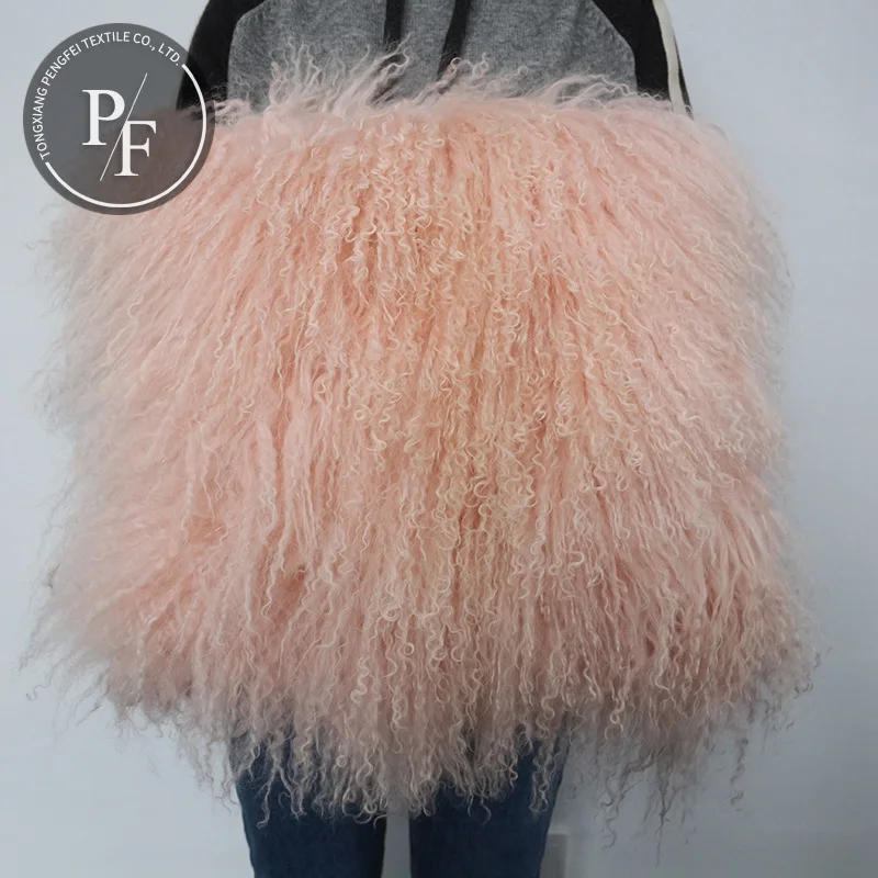 Fashion Mongolian Lamb Fur Tibetan Sheep Fur Goat Fur Cushion