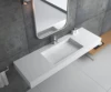 Modern White Matt Stand Alone Solid Stone Wash Basin In Dubai, Wall Mounted Bathroom Basin