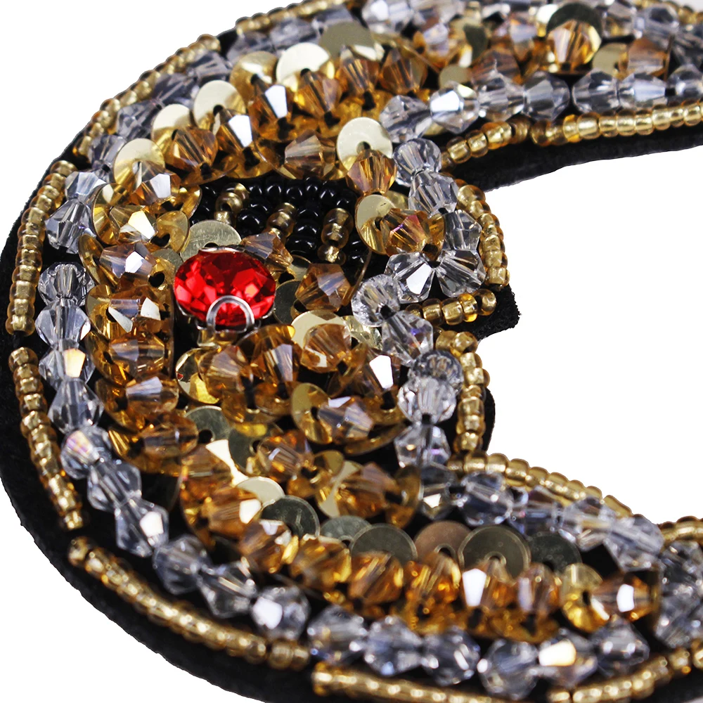 Fashion Beading Sequin Moon Sew On Patches For Clothing