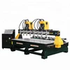 Economic cost Multi 8 spindles 4 axis 3d cnc milling wood moulder carving machine with rotary device