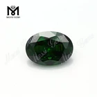 machine cut zircon stones, synthetic oval cut 13x18mm green cubic zirconia