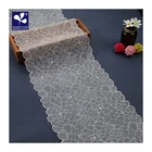 Flower Pattern Stretch Nylon Spandex White Mesh Lace Trim For Lingerie
