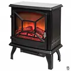 20 inch portable indoor electric heat fireplace for bedroom black