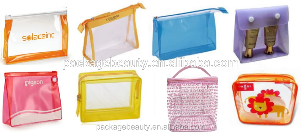 Stock Size Customized Transparent PVC bag With Zipper