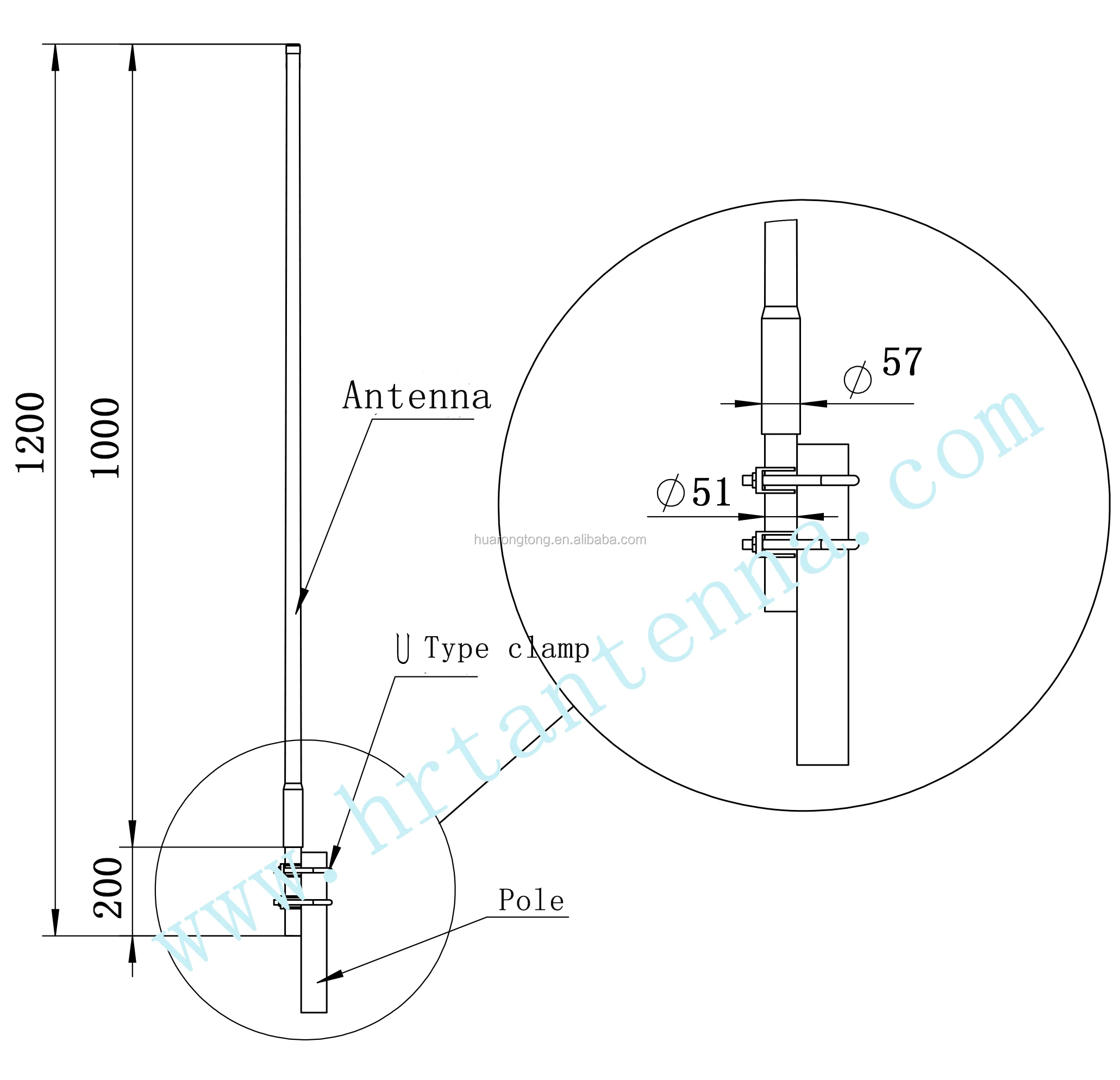 fiberglass outdoor omni whip antenna for Lora system - ANKUX.COM