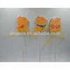 Easter wooden stick decoration wooden crafts stick for garden easter chicken stick with ribbon