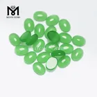 Flat Back Oval Precious Emerald Green Glass Cabochon Fake Jade Stones