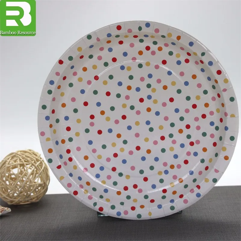 Disposable Custom Printed Colorful Round Dessert Paper Plate Buy