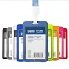Wholesale double transparent vertical plastic reaped id card badge holder