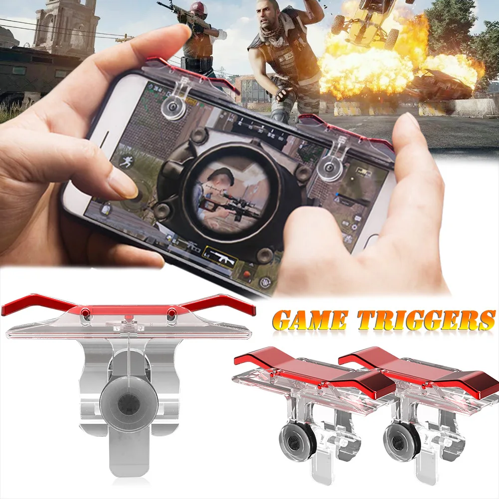 

E9 1 Pair Smart Phone Mobile Gaming Trigger Shooter For Toy Knives Out/ Rules Of Survival/ PUBG Mobile Game Fire Button Aim Key