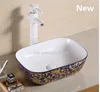 Bathroom blue and white hand painted ceramic sink