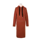 Latest design women long sweater pullover type with hood korean dress
