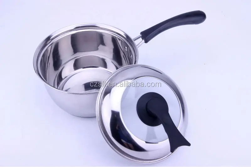 stainless steel milk pot small cooking pan with glass lid