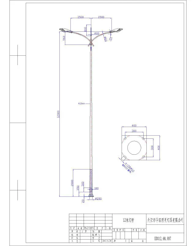 High Mast Lighting Pole Drawing Diy Projects