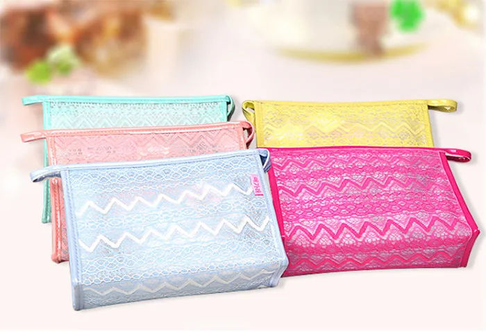 Custom Clear PVC Lace Beauty Travel Makeup bag Cosmetic Bag_13