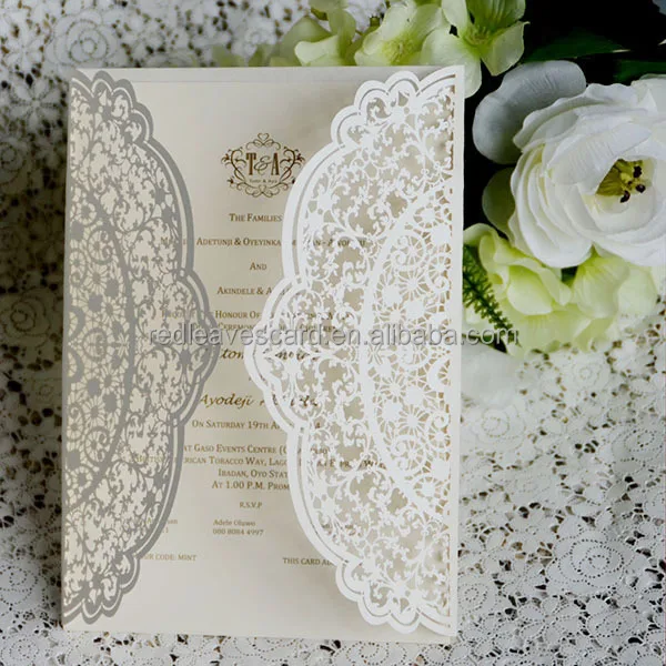 elegant laser cut wedding invitations card