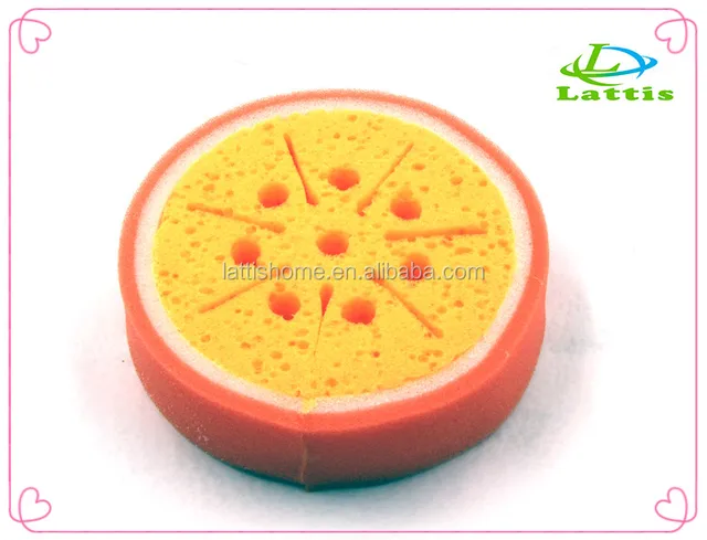 fruit shaped mesh bath sponge, high quality mesh pouf bath