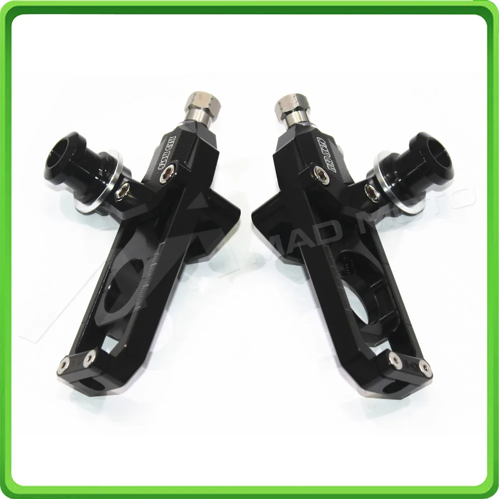 Motorcycle Chain Tensioner Adjuster with bobbins kit for Kawasaki Ninja ZX6R ZX-6R 2005 2006 2007 2008 2009 2010 2011 2012 Black (4)