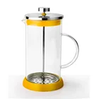 Free Sample Glass Handle Tea Borosilicate Good Quality Silicone French Press Coffee Maker