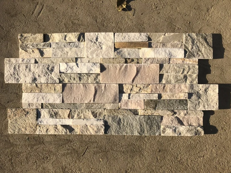 S shaped split face yellow slate wall cladding stone interior ledgestone veneer tiles