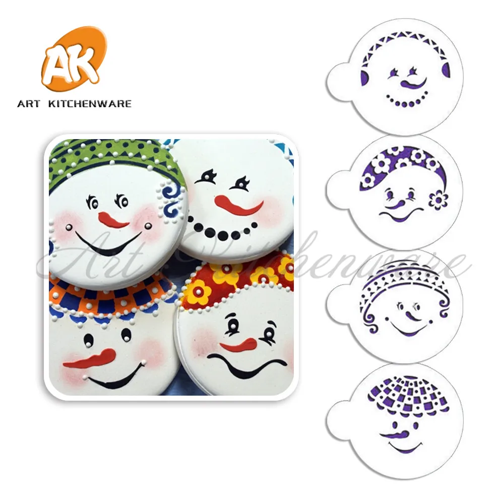 Snowman Smile Face Stencil - Christmas Craft Stencil For Holiday Decor & Signs