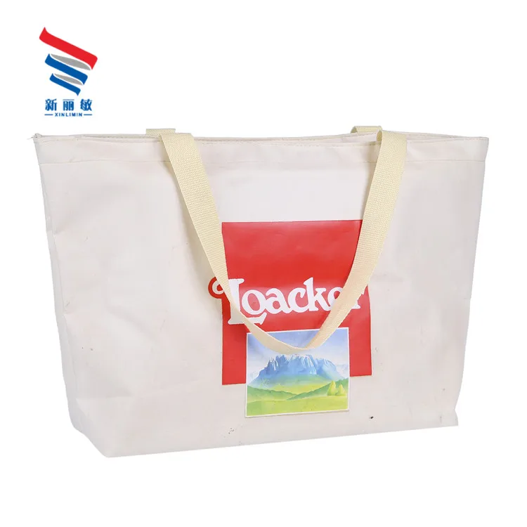 customised personalise promotional canvas shopping gift bag