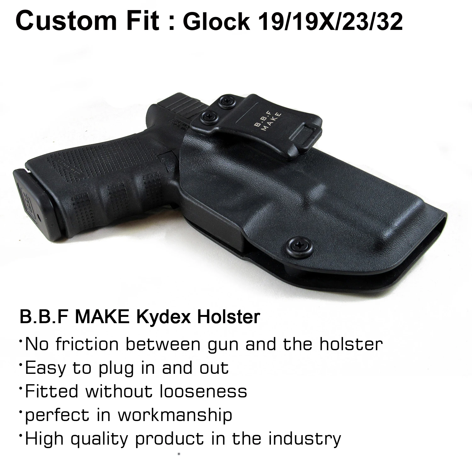 Glock 19 KYDEX  Gun holster Black-3