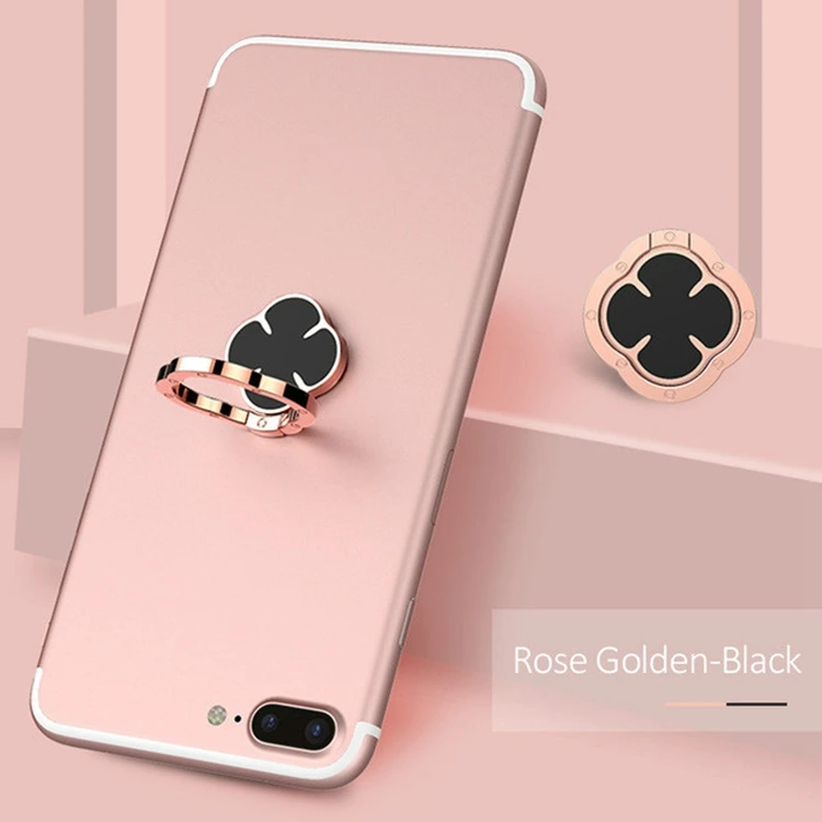 Wholesale Custom Ring Holder For Mobile Phone Finger Ring Holder with four leaf logo, Black, gold, silver, rose gold
Wholesale Custom Ring Holder For Mobile Phone Finger Ring Holder with four leaf logo, Black, gold, silver, rose gold