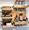 Wooden home & garden wine rack with wine glass hanger