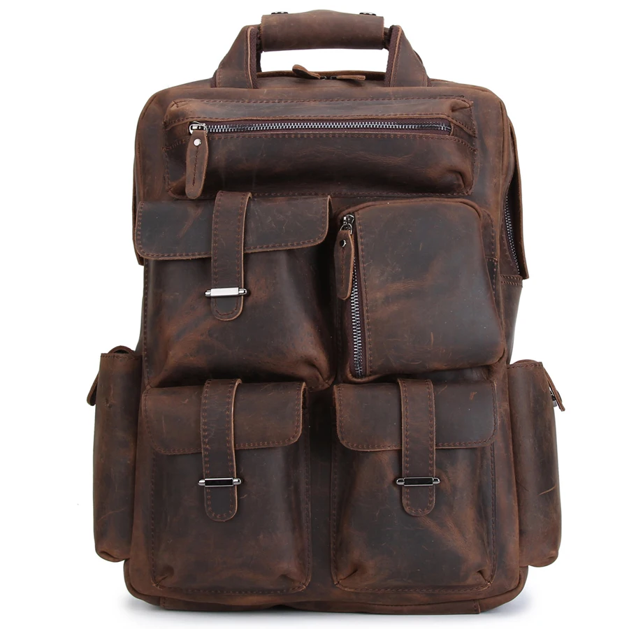 In Stocks Crazy horse leather Travel Laptop Bag Multi Pocket Genuine Leather Backpack, Customized
In Stocks Crazy horse leather Travel Laptop Bag Multi Pocket Genuine Leather Backpack, Customized