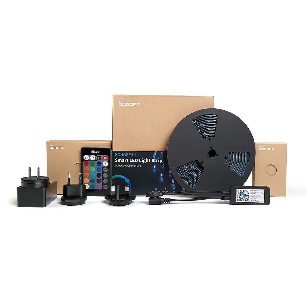 SONOFF L1 Smart Wifi APP Remote Control Cuttable Flexible Waterproof DIY 5050 RGB 2M LED Light Strip Work With Alexa Google Home
SONOFF L1 Smart Wifi APP Remote Control Cuttable Flexible Waterproof DIY 5050 RGB 2M LED Light Strip Work With Alexa Google Home
