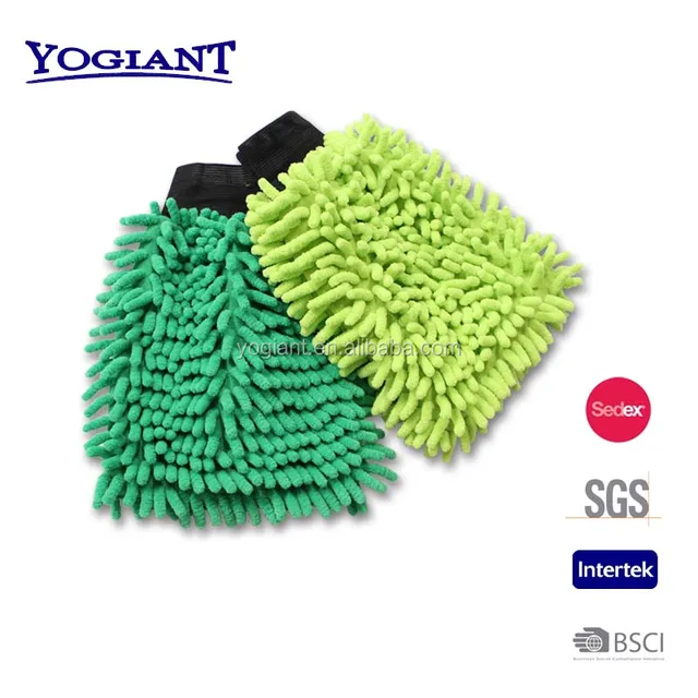 Microfiber Chenille Mitt Chenille Glove For Car Washing With High Quality
