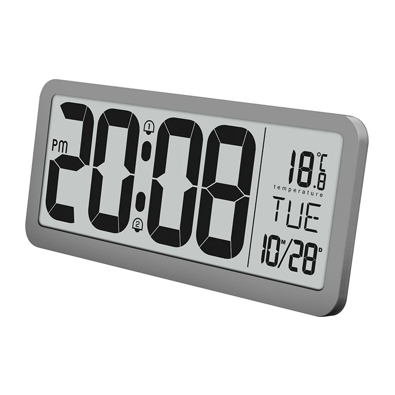 Smart Digital Large LCD Calendar Display Electric Desk Table Wall Alarm Clock, Silver,white
Smart Digital Large LCD Calendar Display Electric Desk Table Wall Alarm Clock, Silver,white