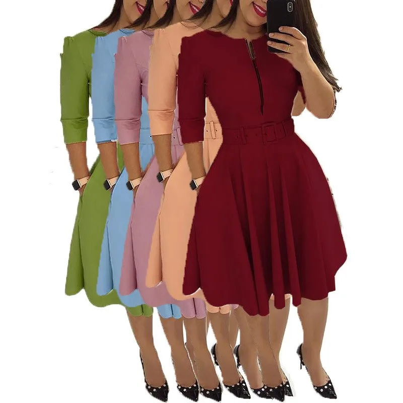 Wine Red Pink Purple Light Blue Women A Line Skater Dress Half Sleeve Office Lady Casual High Waist Midi Dress E3115 30% off, N/a
Wine Red Pink Purple Light Blue Women A Line Skater Dress Half Sleeve Office Lady Casual High Waist Midi Dress E3115 30% off, N/a