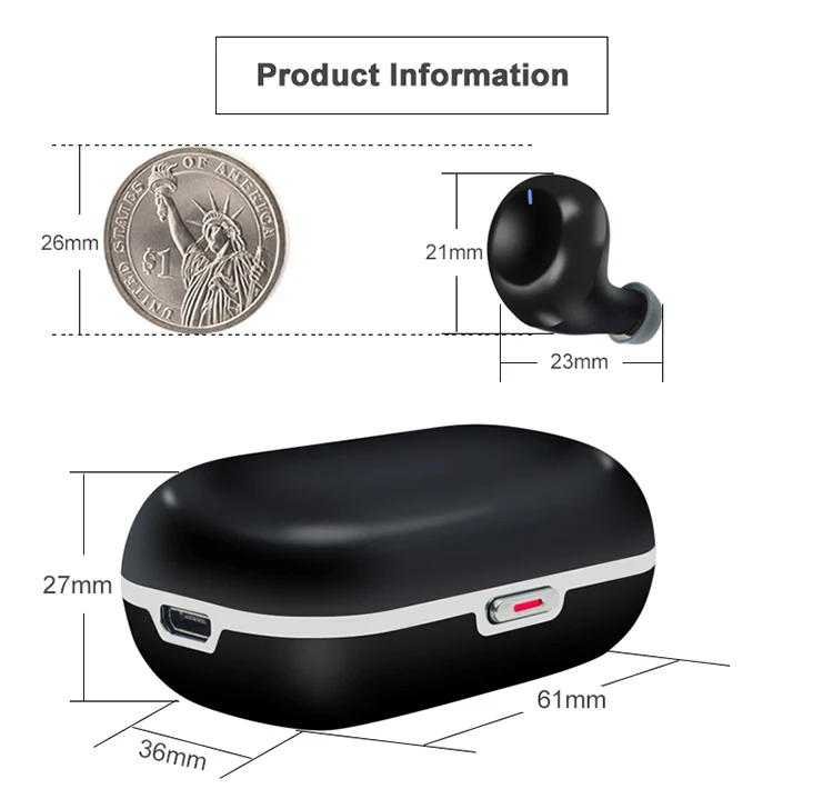 2019 New Version P8P+ TWS bluetooth Earphone, PixArt Bluetooth 5.0 Version,IPX5 Earphone with Waterproof and Sweatproof - ANKUX.COM