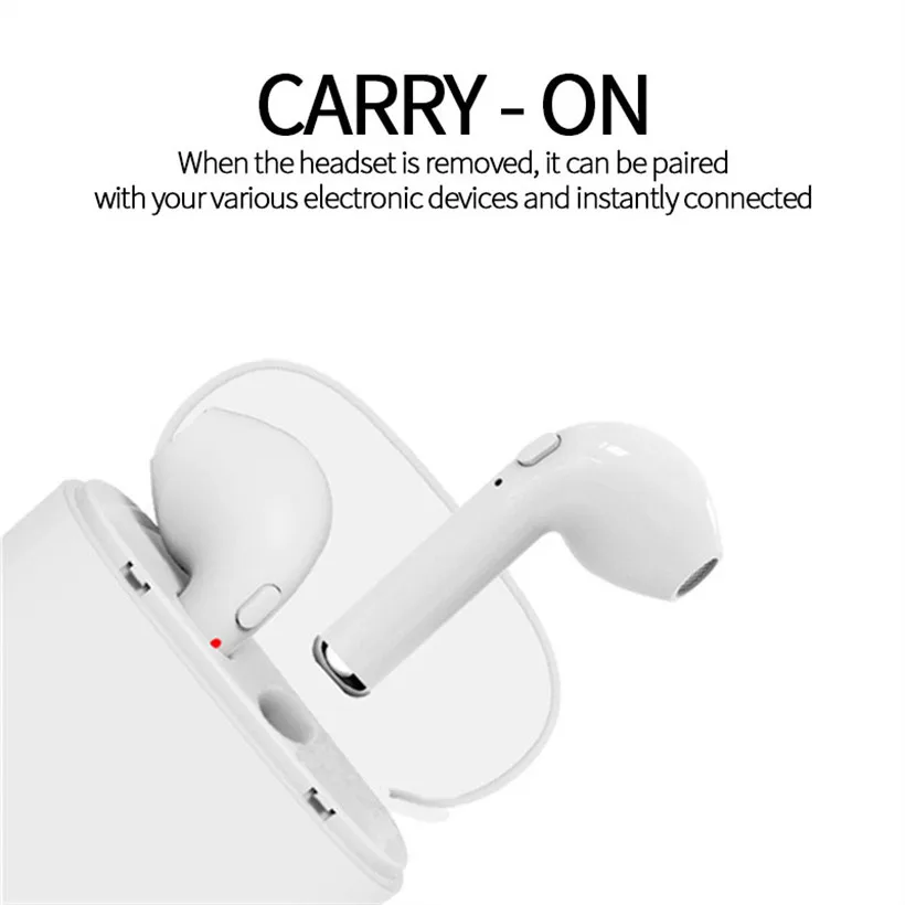 2018 Best price In-ear Earbuds Twins Double true wireless blueto Pair Earphone Afans Blue Tooth I7 TWS, i8 TWS with charging box - ANKUX.COM