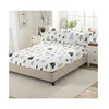 High Quality Certificated tree printed King 85gsm microfiber polyester satin fitted sheet