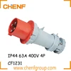 China Manufacture 4 Pin 400V 63 Amp Electrical Waterproof IP67 Male And Female Industrial Plug And Socket