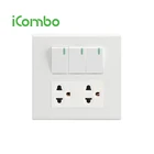 Wholesale 2 Gang 3 Pin US Multi Socket With 3 Gang Lighting Switch
