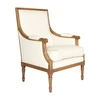 Wooden French Louis Synthetic Leather Arm Dining Chair