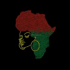 Fashion Afro girl rhinestone heat transfer designs for clothing wholesale
