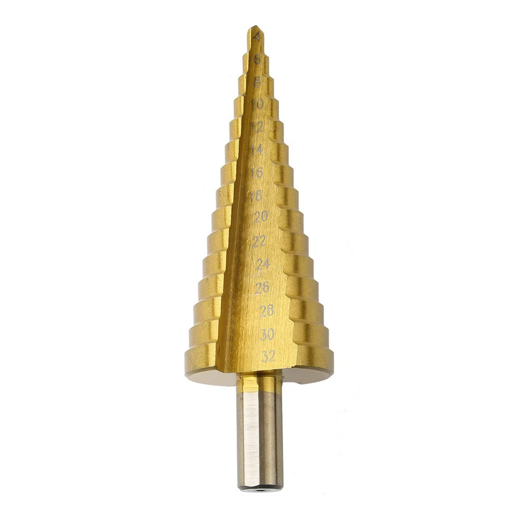 3Pcs/lot HSS Steel Large Step Cone Titanium Coated Metal Drill Bit Cut Tool Set Hole Cutter 4-12/20/32mm Wholesale