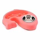 Supply Stainless slow eating pet feeder free sample slow feed dog bowl