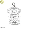China factory made fanny toy stamped logo metal charm tags with ring