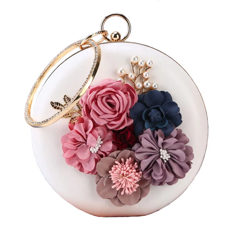 Flower Round Dinner Bag Evening Dress Women Chain Hand Bag Pearl Banquet Clutch Bag, 4 colors
Flower Round Dinner Bag Evening Dress Women Chain Hand Bag Pearl Banquet Clutch Bag, 4 colors