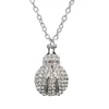 Gorgeous large bling crystal embellished ladybug charms pendant necklace