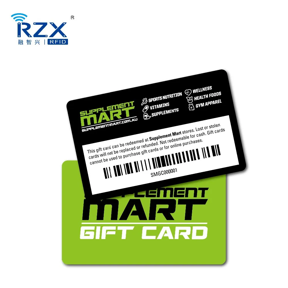 cr80 cmyk printing pvc supermarket promotional gift card